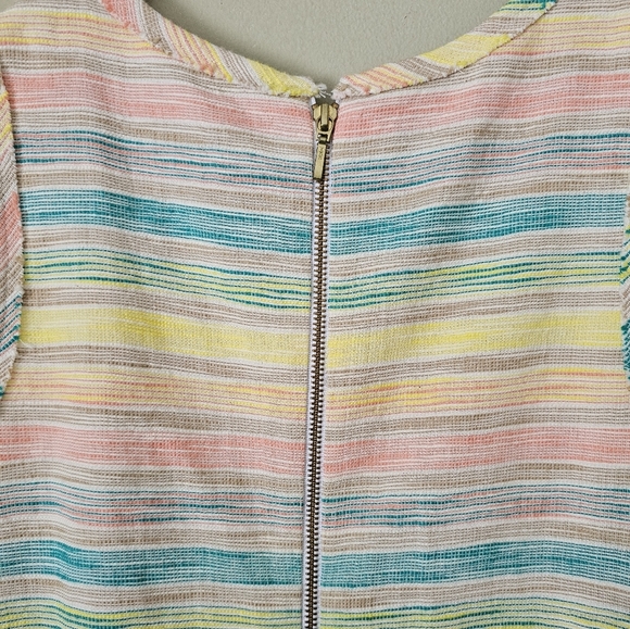Sara Campbell Spring Rainbow Linen Blend Shift Dress - Picture 6 of 9